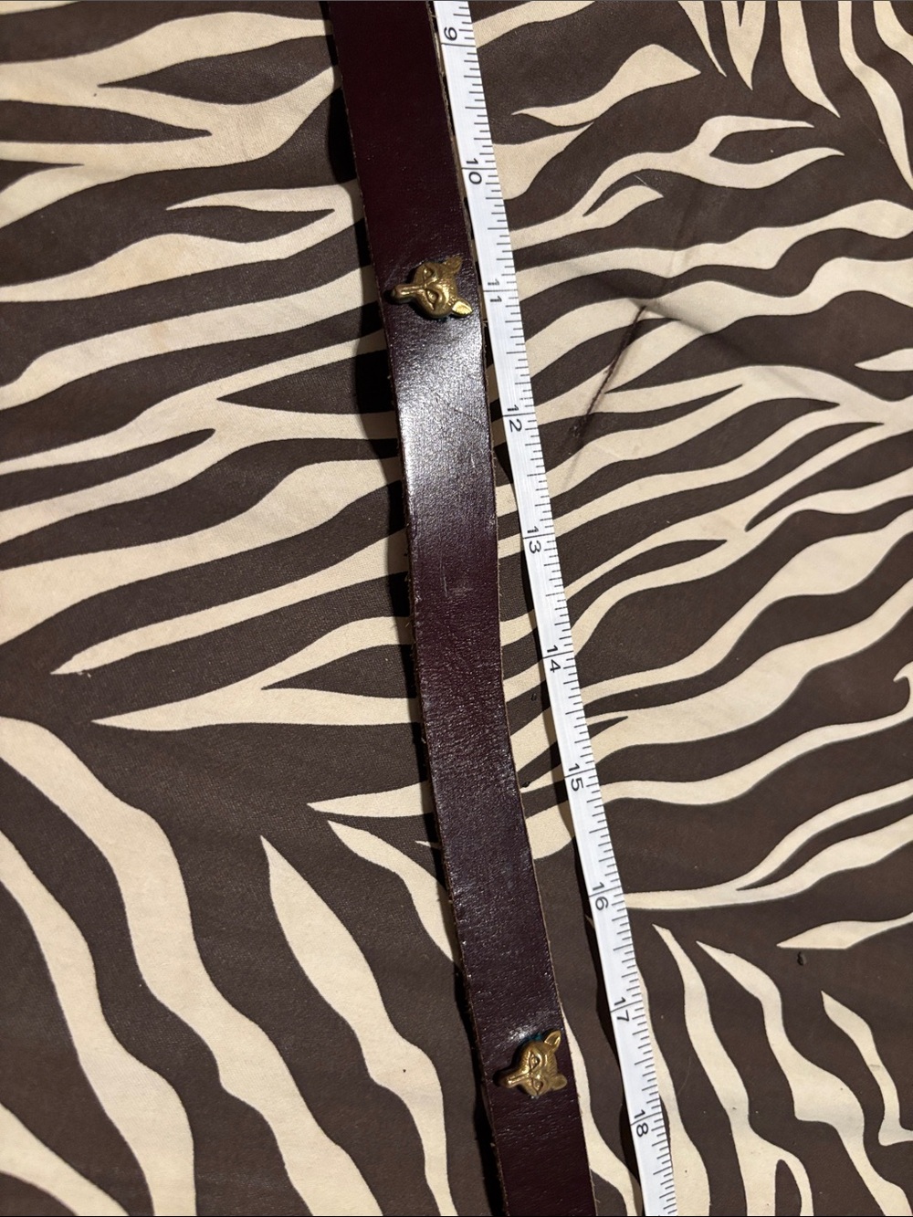 Vintage Royden Brown Leather Belt with Gold fox studs